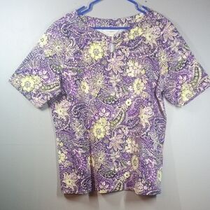 CJ Banks Women's Purple Floral Top Size XL